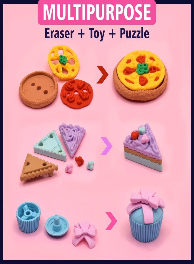 Kiditos Erasers Pack of 23 Candy Palace Toy for Kids Play Fancy Erasers for Kids School Stationary Kit Birthday Return Gift, Multi - Image 4